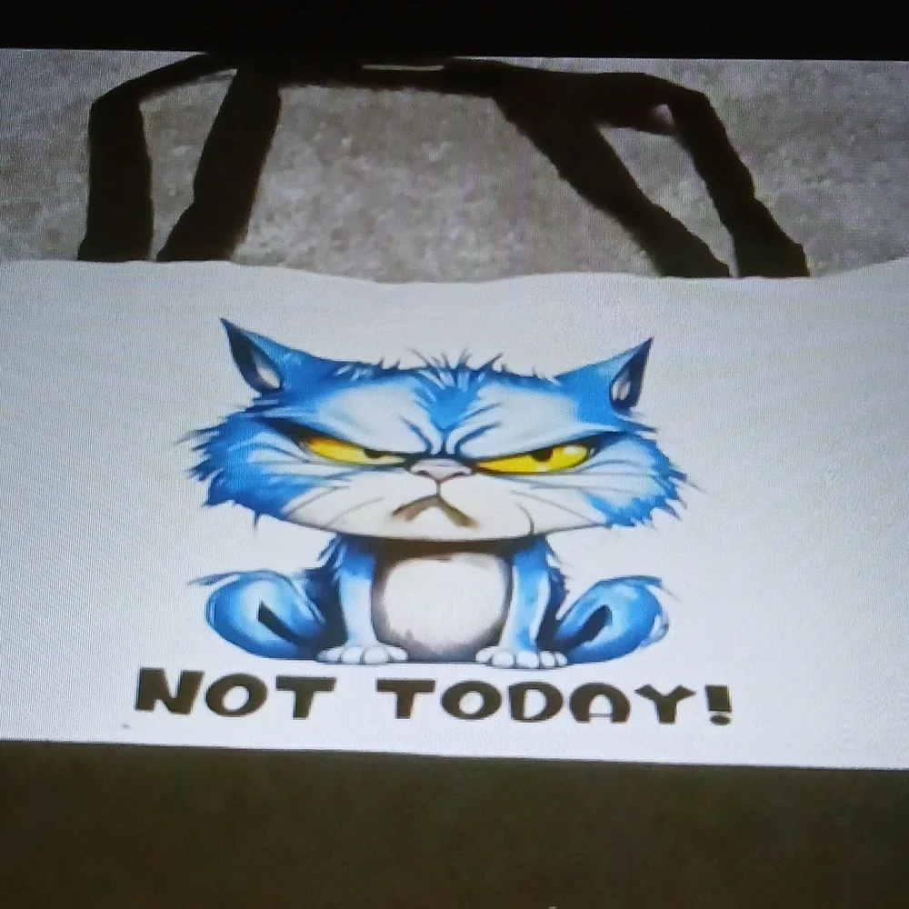 Blue Grumpy Cat Print Pet Bag